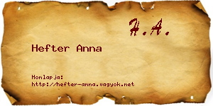 Hefter Anna névjegykártya